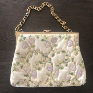 1950s 60s plastic embroidered vintage handbag